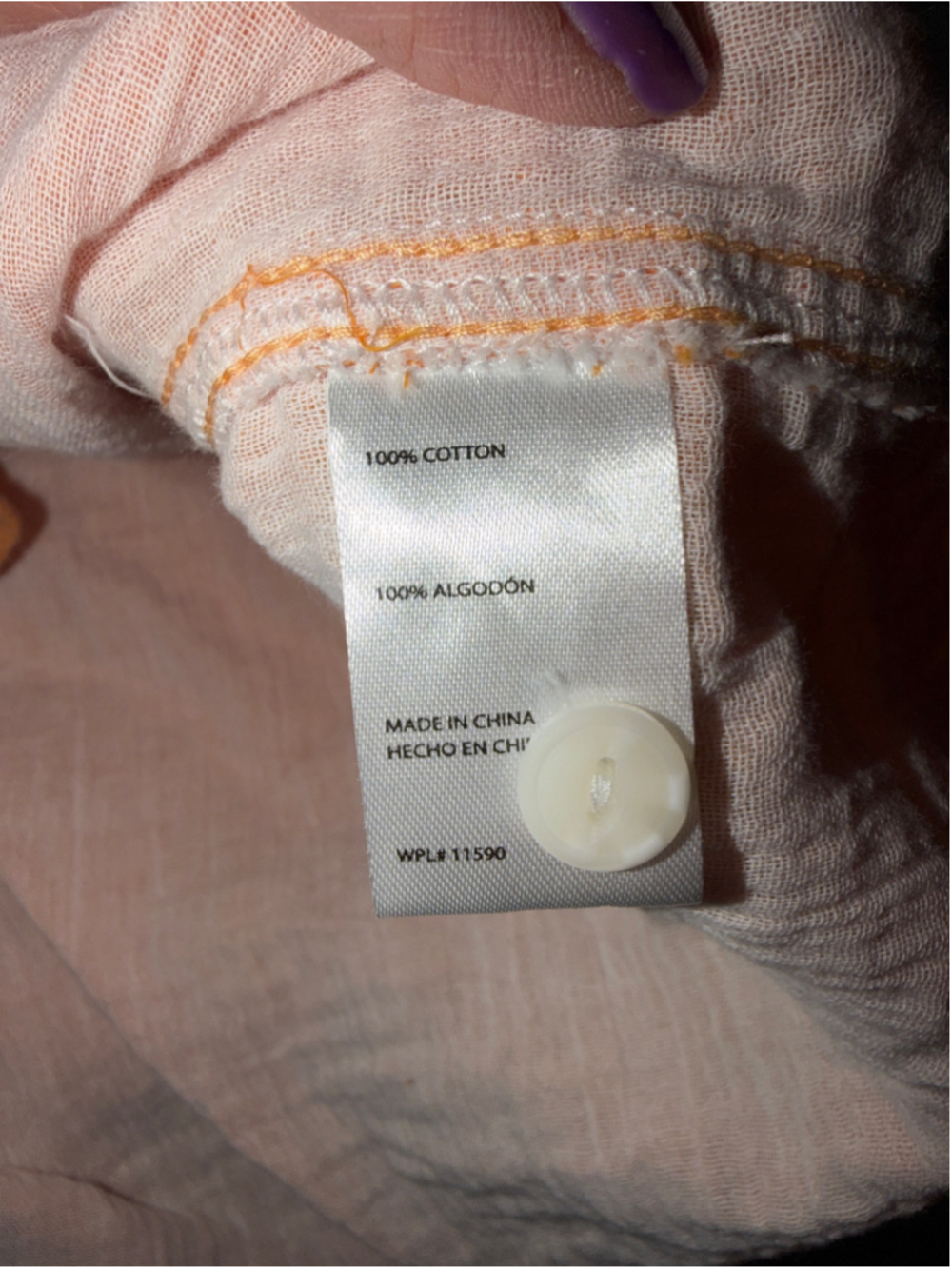 Men's Weatherproof Casual Button Down Shirt, Size L, Orange - Picture 7 of 7